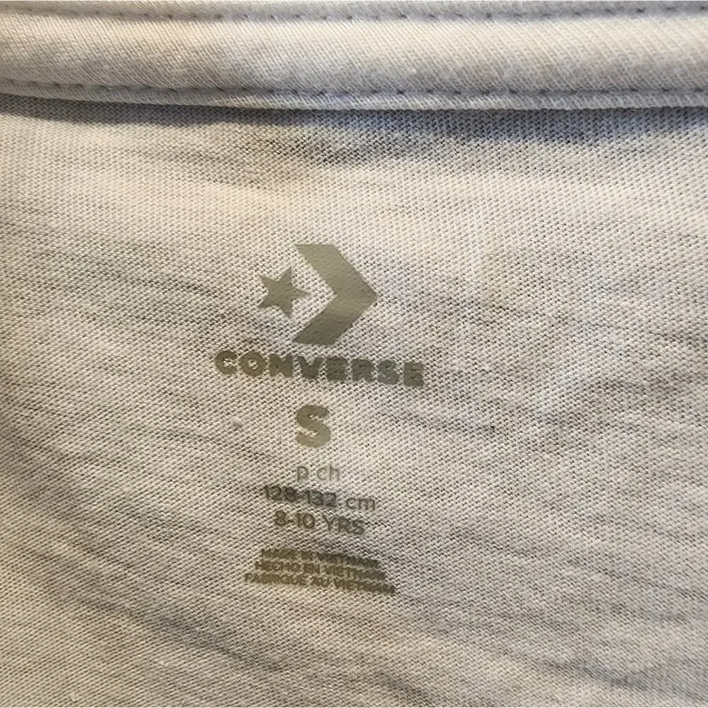 New Converse Chuck Taylor All Star Tee White Short Sleeve Boy's T-Shirt‎ Size S
